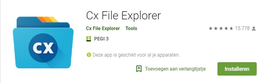 Cx file explorer APK Android installeren app