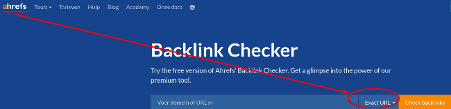 backlink checker free unieke url webpagina