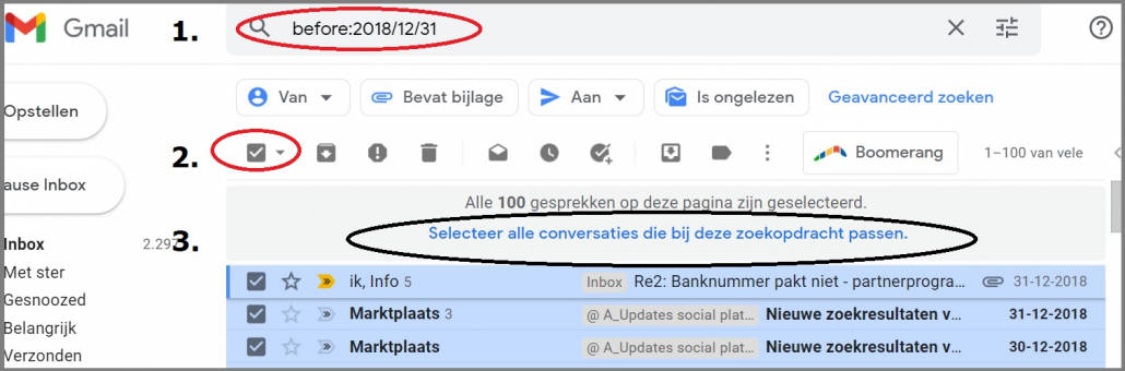 Gmail berichten verwijderen van voor een bepaalde datum 2022